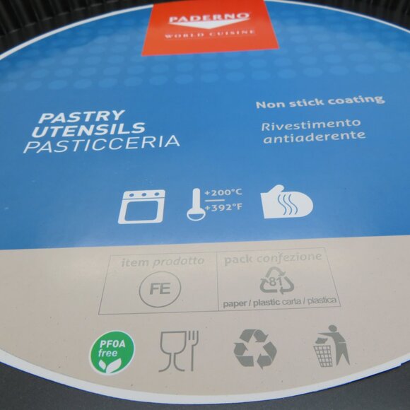 Tart Tin Pan 12” Nonstick Black Steel Round Fluted Removable Bottom Bake Paderno - Picture 5 of 14